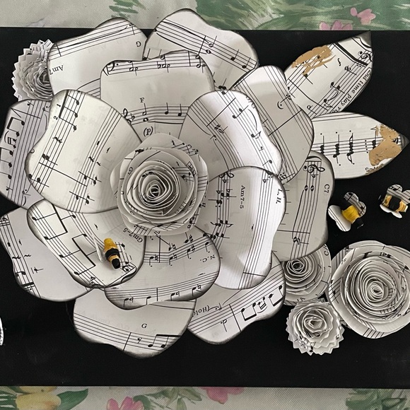 Hand Crafted Other - Vintage sheet Music Honey Bee art on canvas